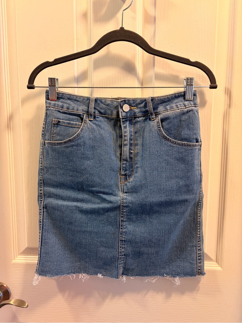 H&M Blue Denim Mini Skirt - Raw Hem